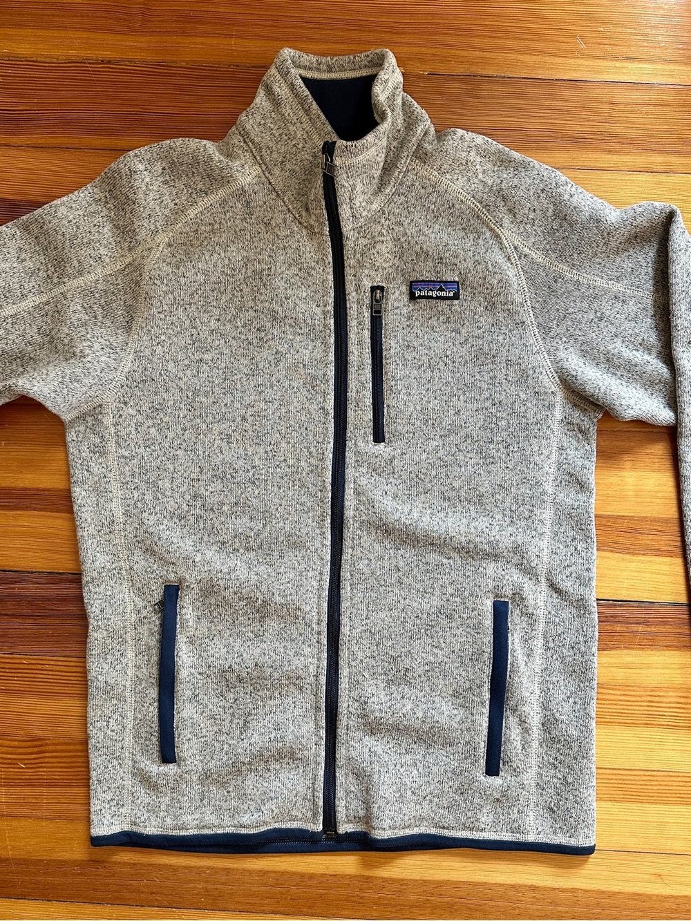 Patagonia Navy Trim Heather Gray Fleece Jacket